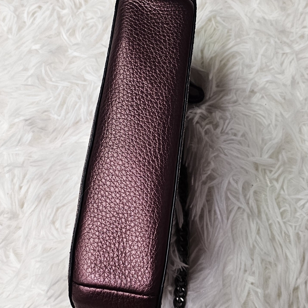 Coach Nolita Wristlet 15" inch Burgundy Glitter/Silver 2015 EUC - Picture 13 of 16